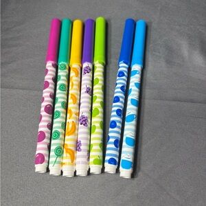 7 New Scented Colorful Fruit-Patterned Fine Tip Markers - Set of 7